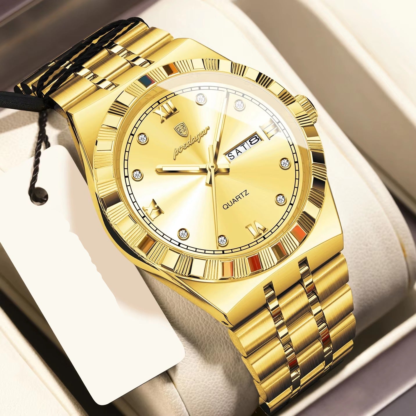 Edelstahl Armbanduhr mit eleganter Lünette "Luminoso impermeabile no.5199" - PITANI