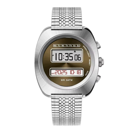 Einfach ablesbare elektrische Vintage Armbanduhr "Doppio display elettronicono.5211" - PITANI