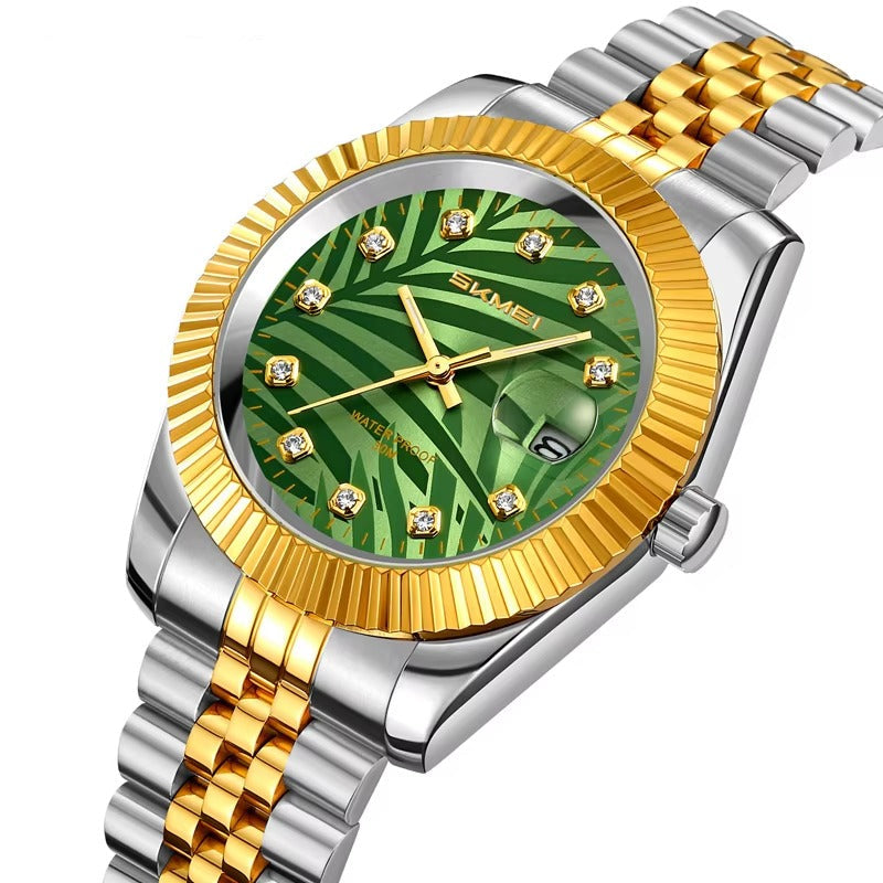 Elegante Edelstahl Armbanduhr "Orologio verde di Moda no.5306“ - PITANI