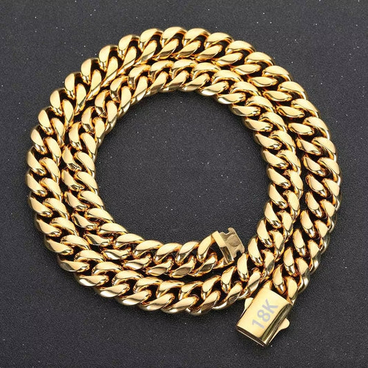 Edelstahl Halskette "Catena cubana color oro no.4203" - PITANI