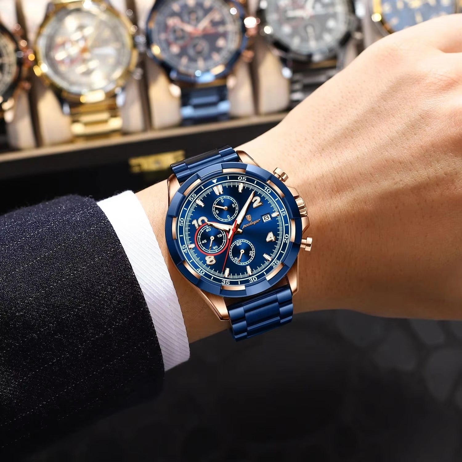 Edelstahl Business Armbanduhr "Data Sport elegante no.5201" - PITANI