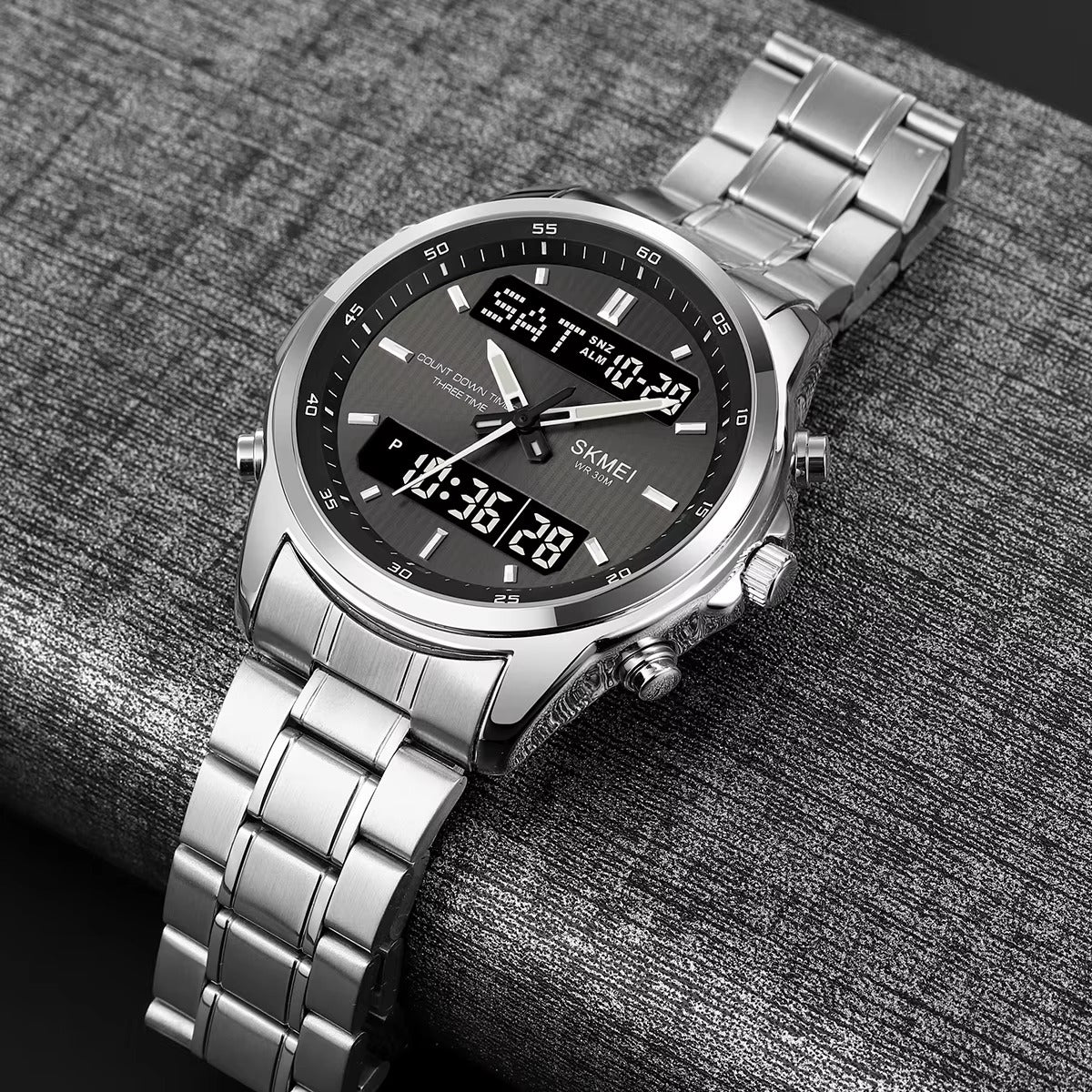 Modische digitale Edelstahl Armbanduhr "Display retroilluminato no.5257“ - PITANI