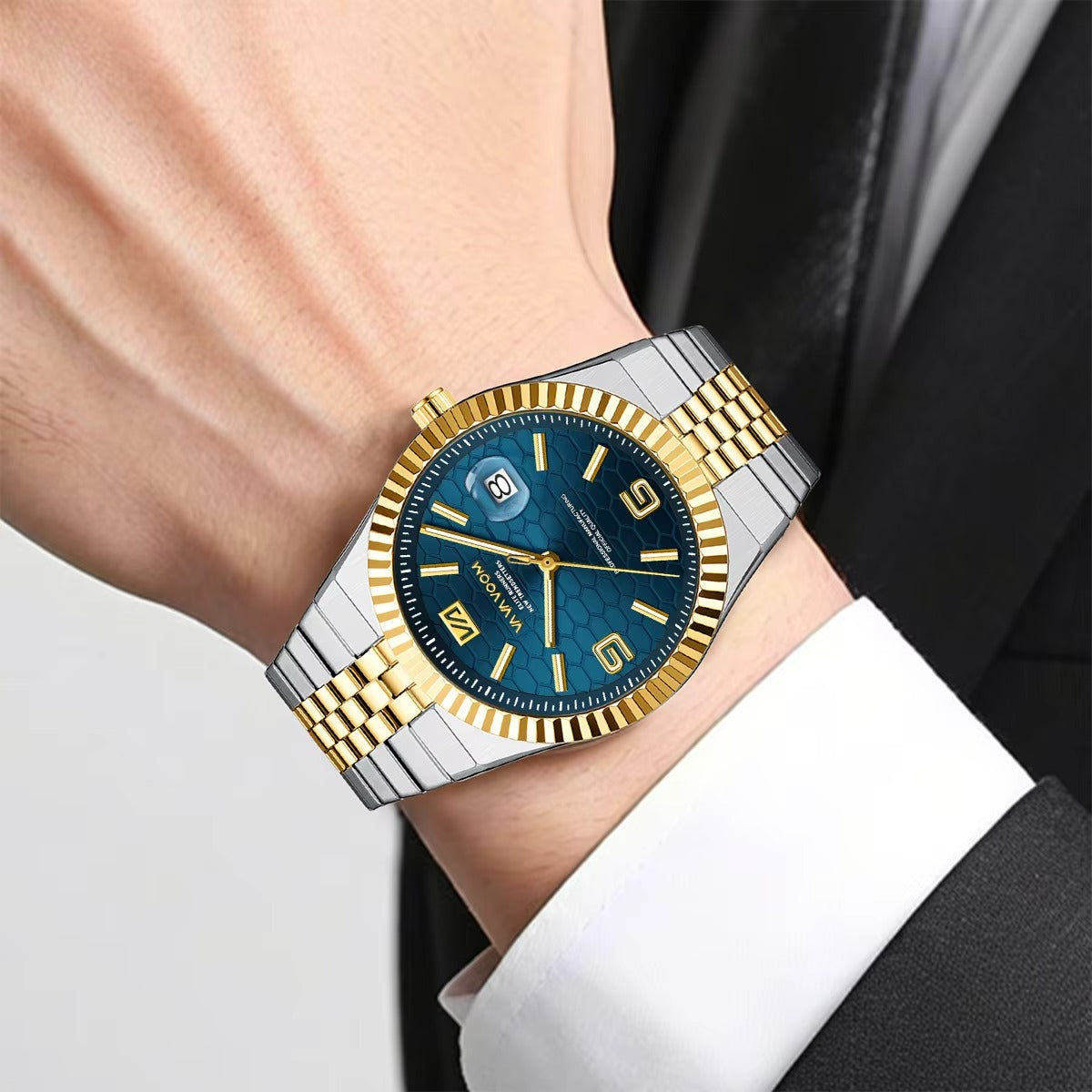 Elegant gestreifte Edelstahl Armbanduhr "Orologio belle colore d'acqua no.5261“ - PITANI