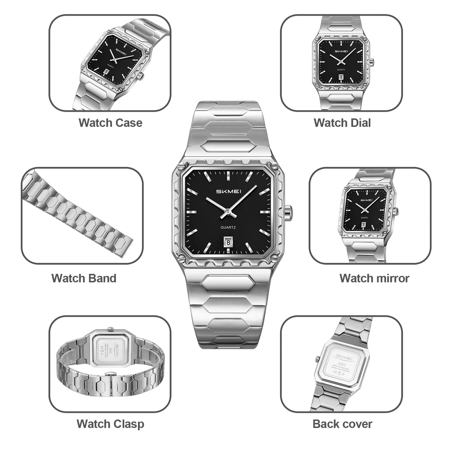 Quadratische Edelstahl Armbanduhr "Sport impermeabile no.5259“ - PITANI