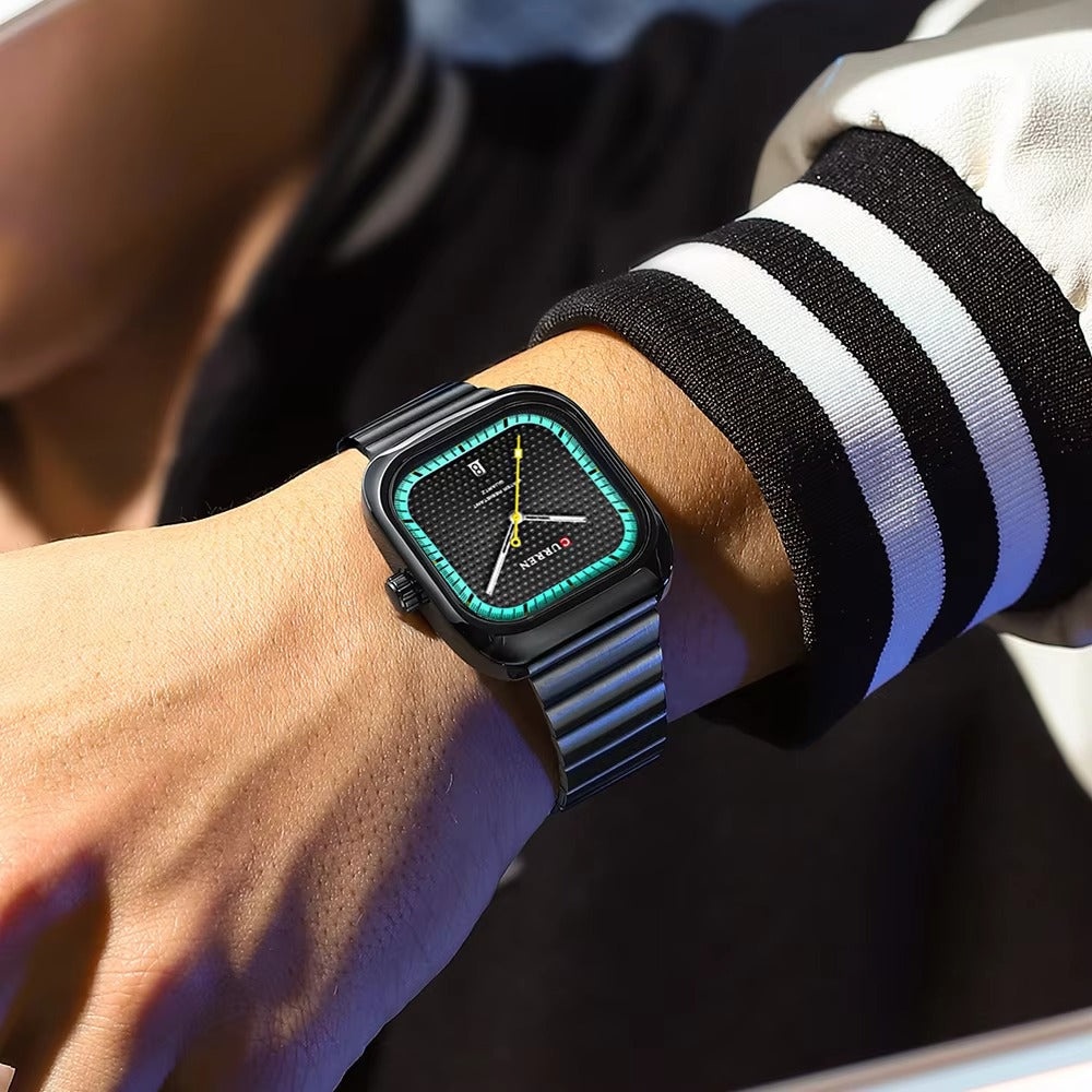 Minimalistische Quadratische Edelstahl Armbanduhr "Lancette luminose no.5267“ - PITANI