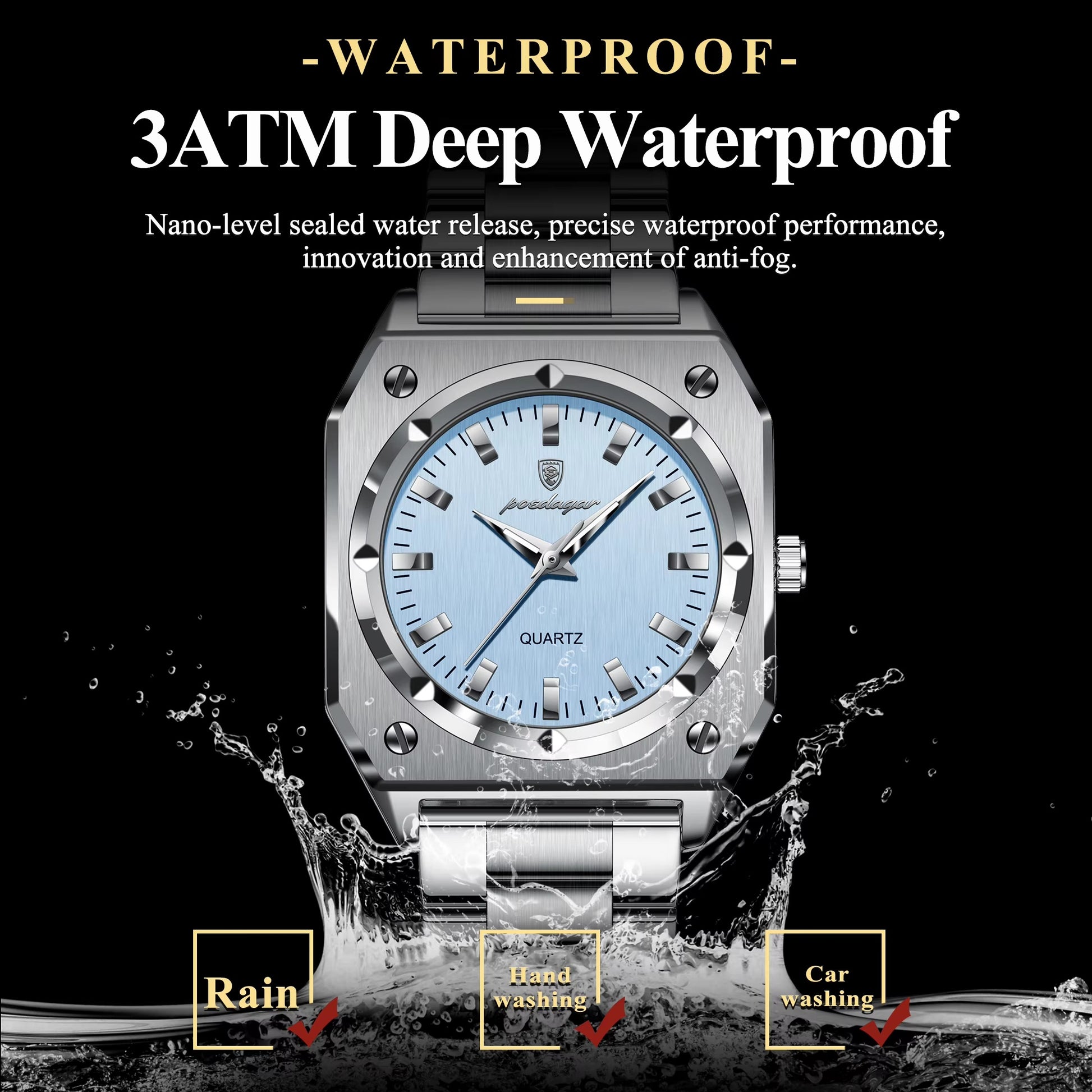 Edelstahl Armbanduhr