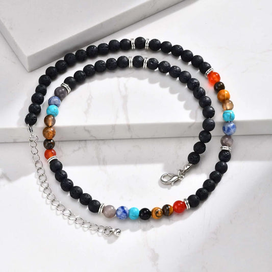 Bunte Perlen Halskette "Collana di perline di pietra no.4248" - PITANI