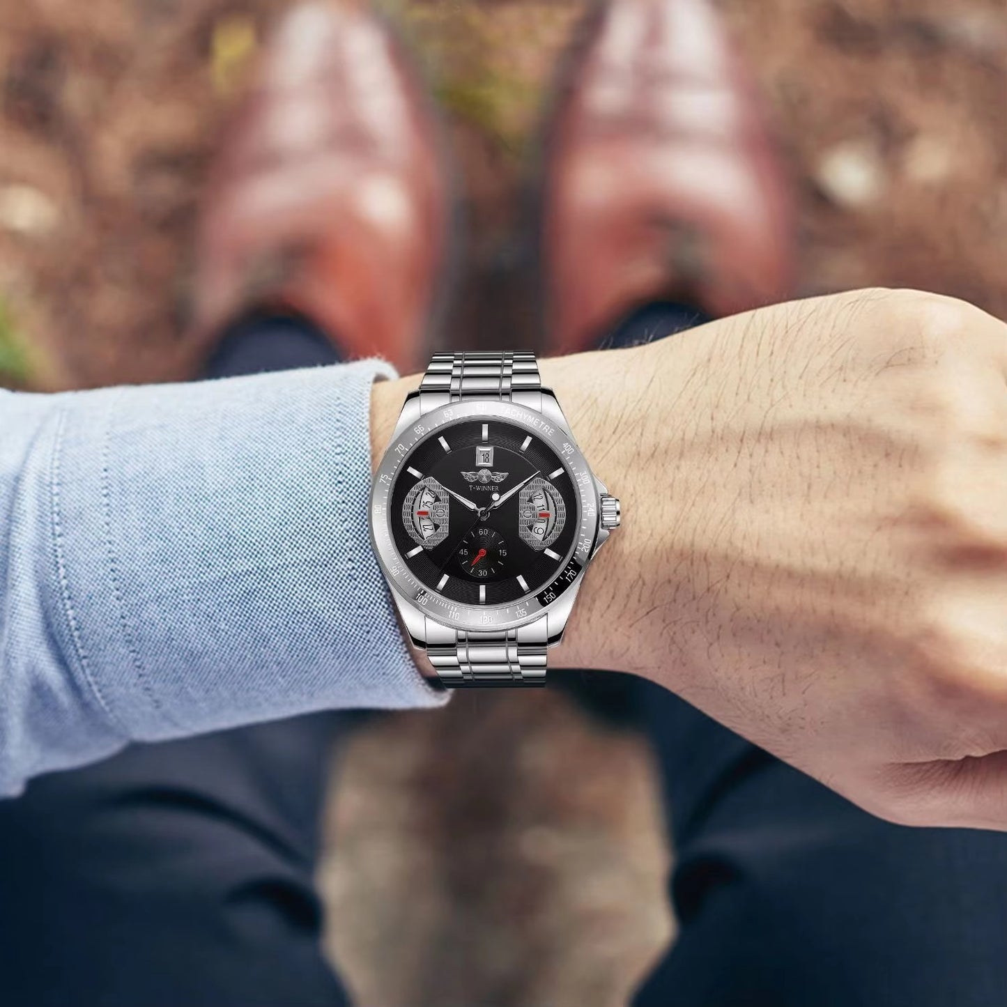 Trendige Edelstahl Automatik Armbanduhr "Affari alla moda no.5245“ - PITANI