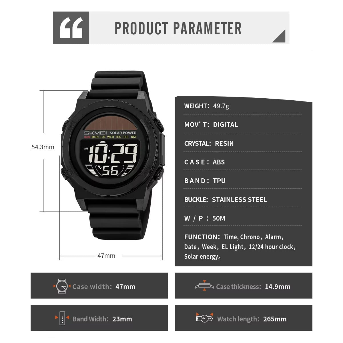 Digitale Solar Armbanduhr "Energia solare no.5227“ - PITANI