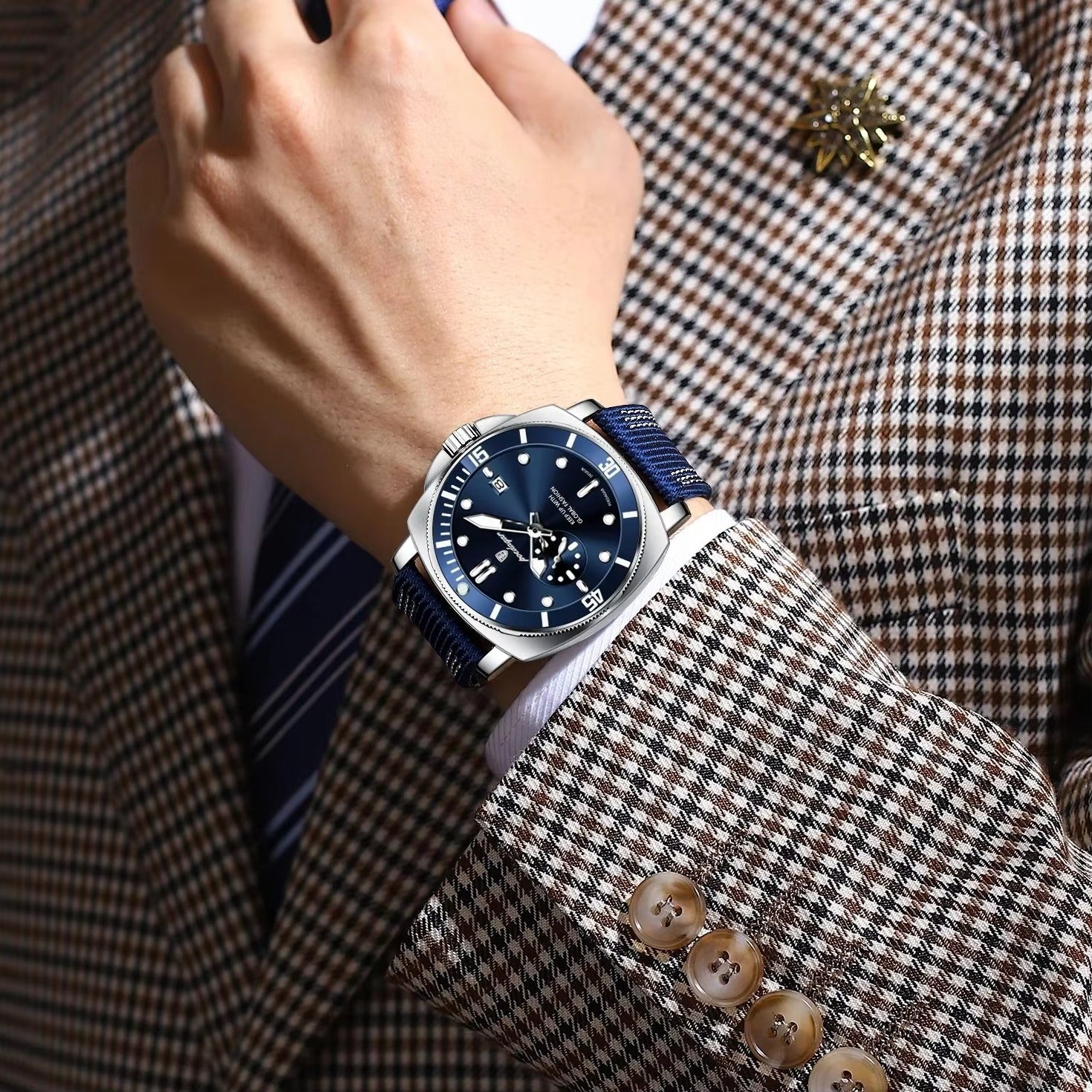 Elegante Nylon Leder Armbanduhr "Pelle di nylon no.5244“ - PITANI