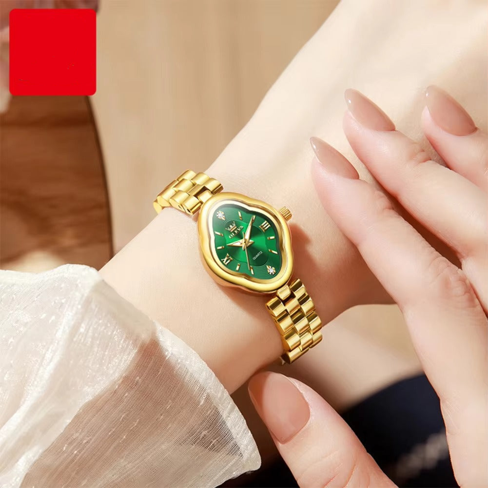 Sanft abgerundete polygonale Edelstahl Armbanduhr in Kissengehäuse Form "Acciaio solido no.3221" - PITANI