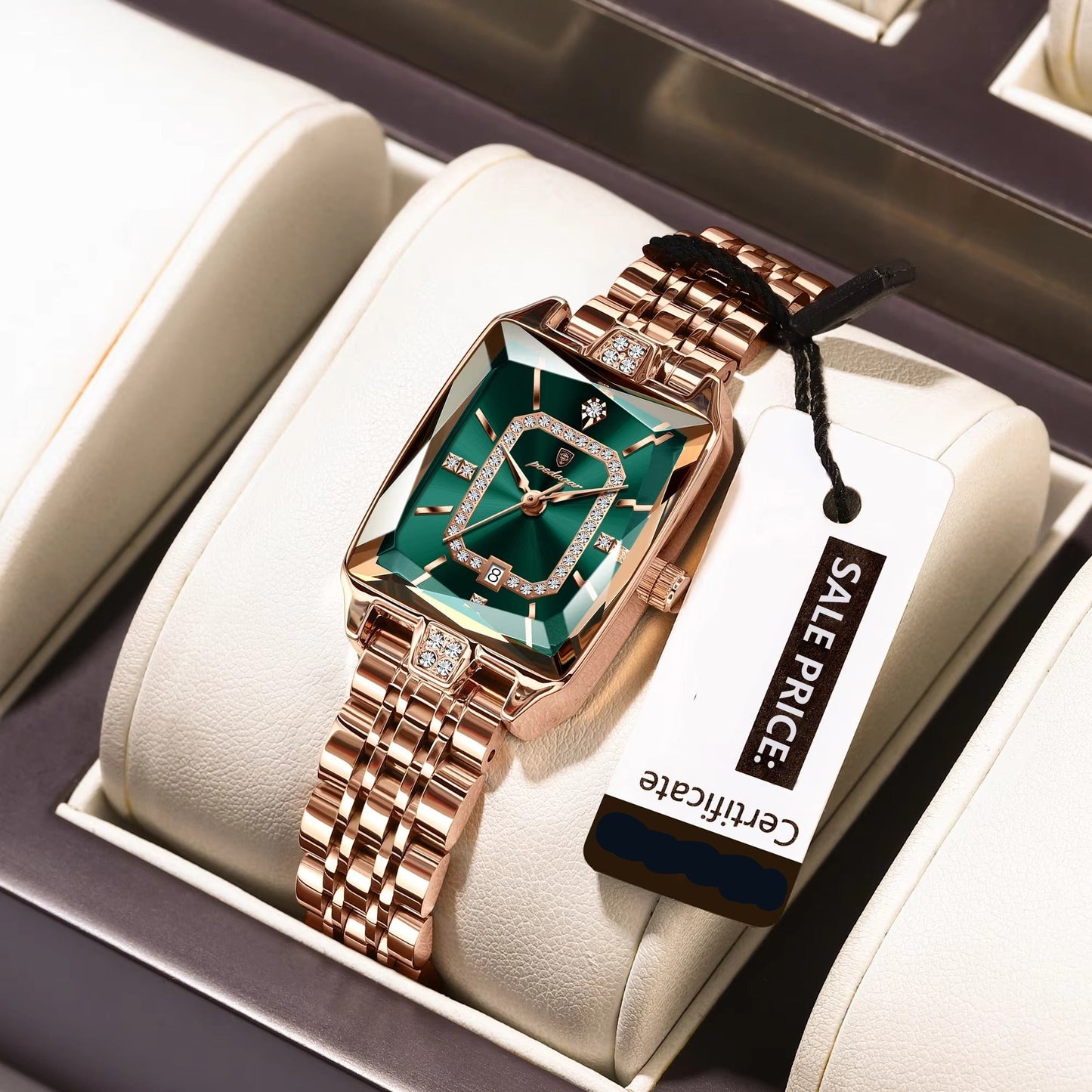 Edelstahl Armbanduhr mit Glitzerndem Ziffernblatt "Calendario impermeabile no.5173" - PITANI