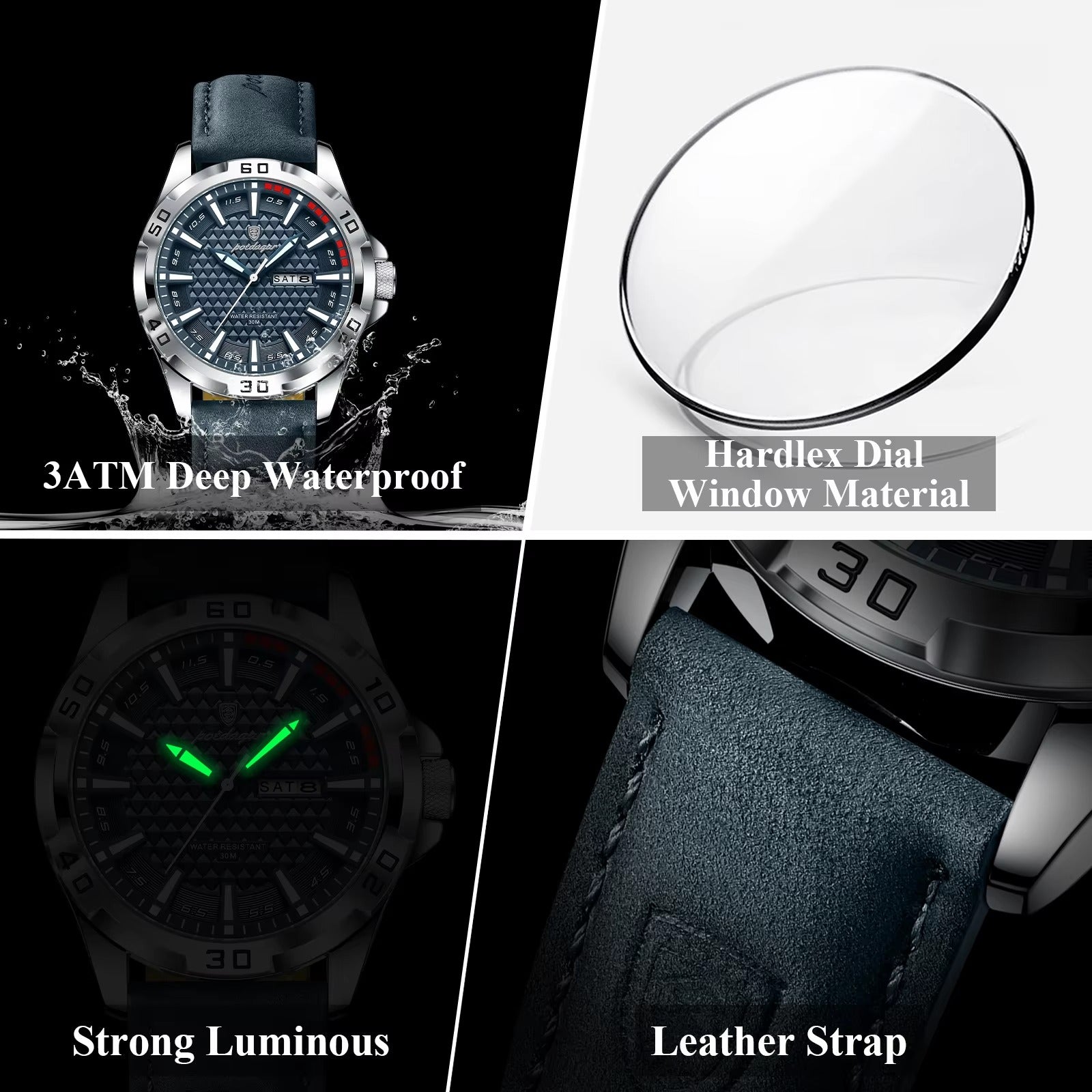 Leder Armbanduhr mit elegantem Ziffernblatt "Orologio Da Polso Da Uomo no.4161" - PITANI