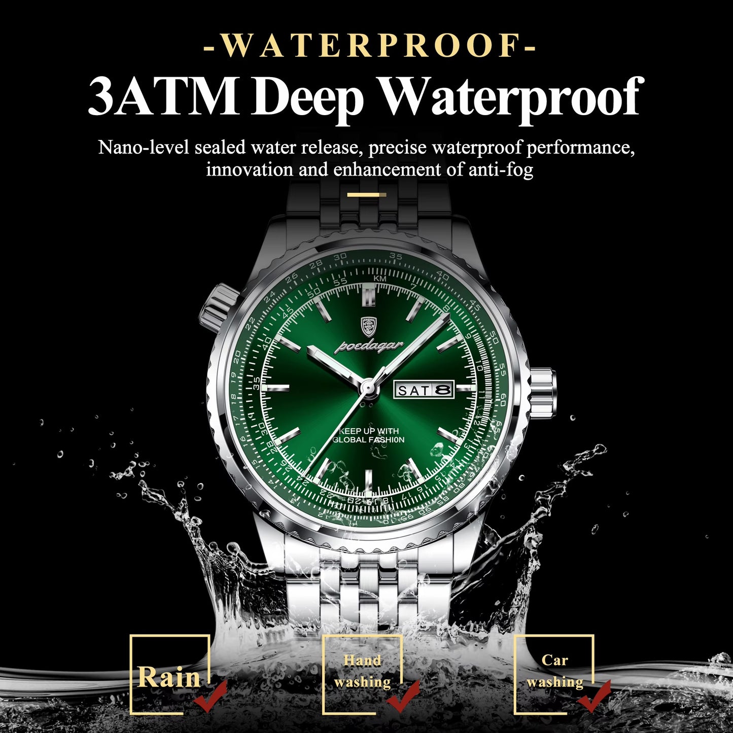 Runde Edelstahl Armbanduhr "Lusso militare no.5272“ - PITANI