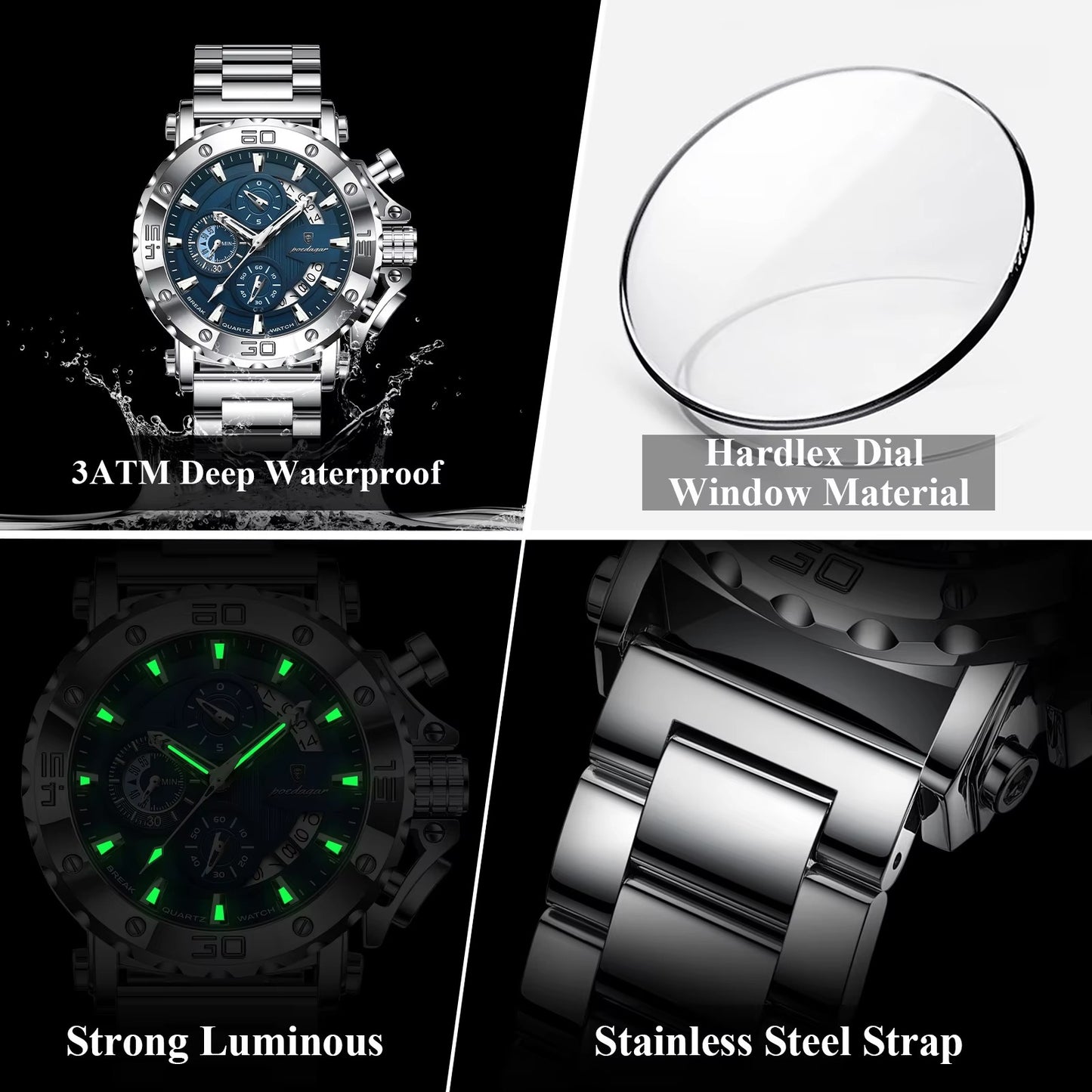 Edelstahl Armbanduhr "Calendario Luminoso no.5269“ - PITANI