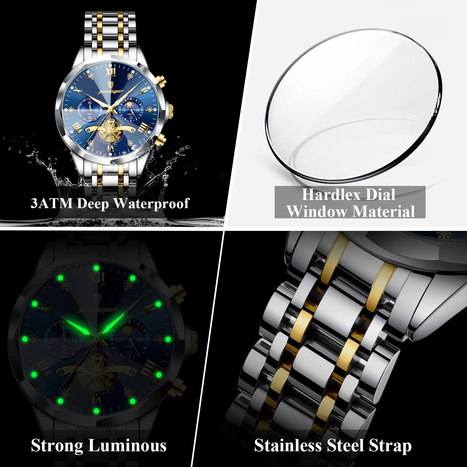 Moderne Edelstahl Armbanduhr "Impermeabile moderne Orologio no.5270“ - PITANI