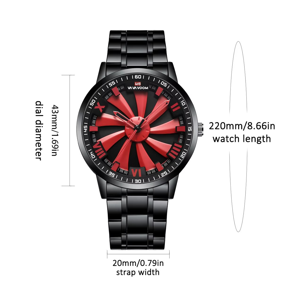 Rotierende Edelstahl Armbanduhr "Ruota rotante no.5256“ - PITANI