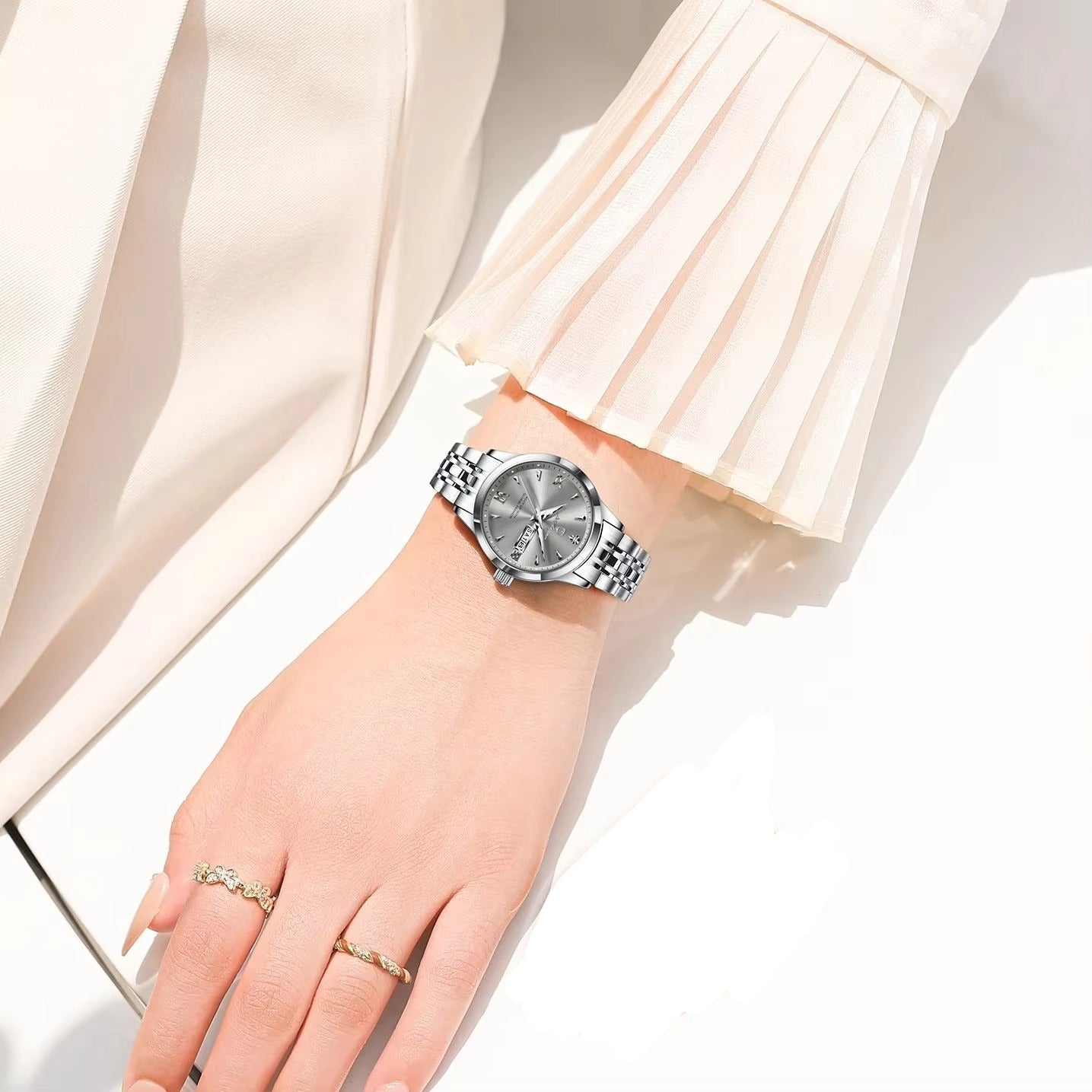 Elegante Edelstahl Armbanduhr "Visualizzazione di data e giorno no.3263“ - PITANI