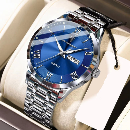 Elegante Edelstahl Armbanduhr mit römischen Zahlen "Impermeabile e luminoso no.5278“ - PITANI