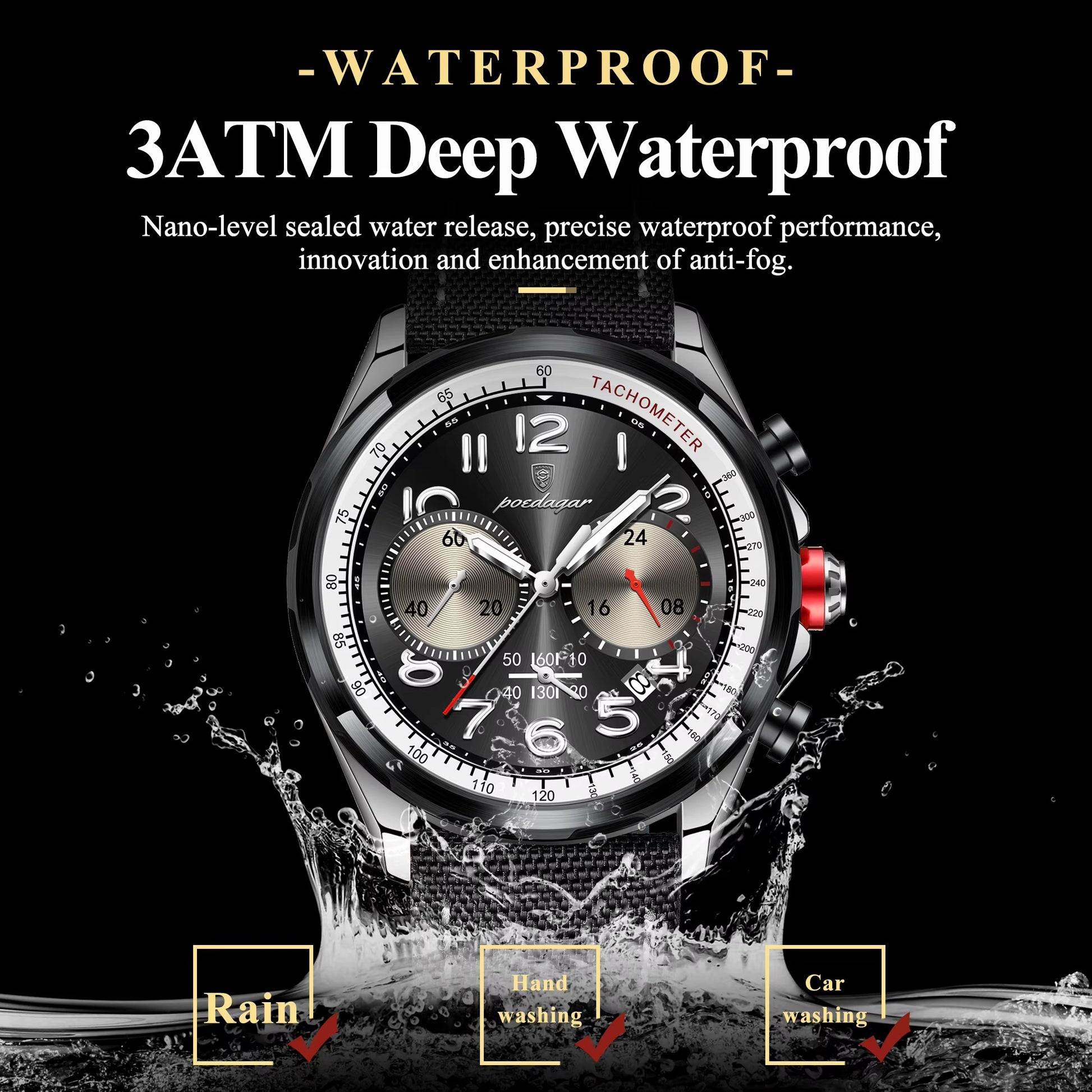 Edelstahl Armbanduhr "Pelle di nylon luminosa no.4145" - PITANI