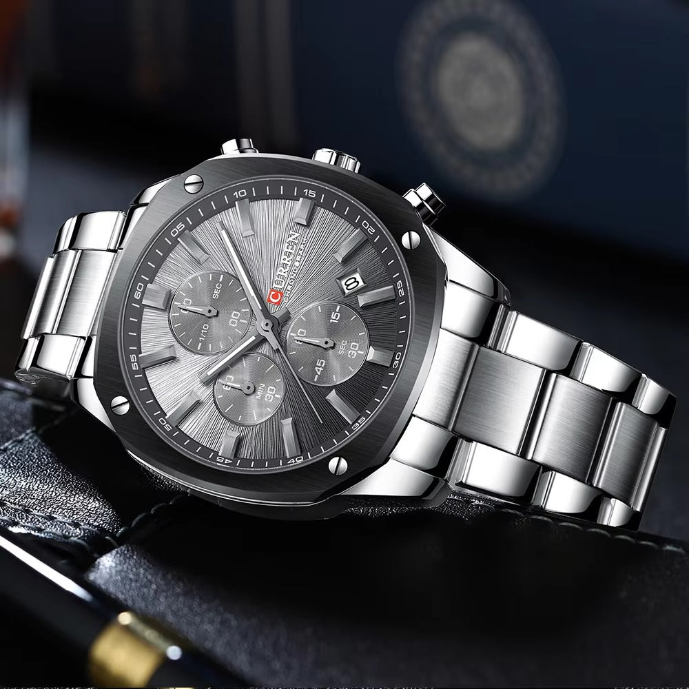 Klassisch moderne Edelstahl Armbanduhr "Cronografo luminoso no.5221“ - PITANI