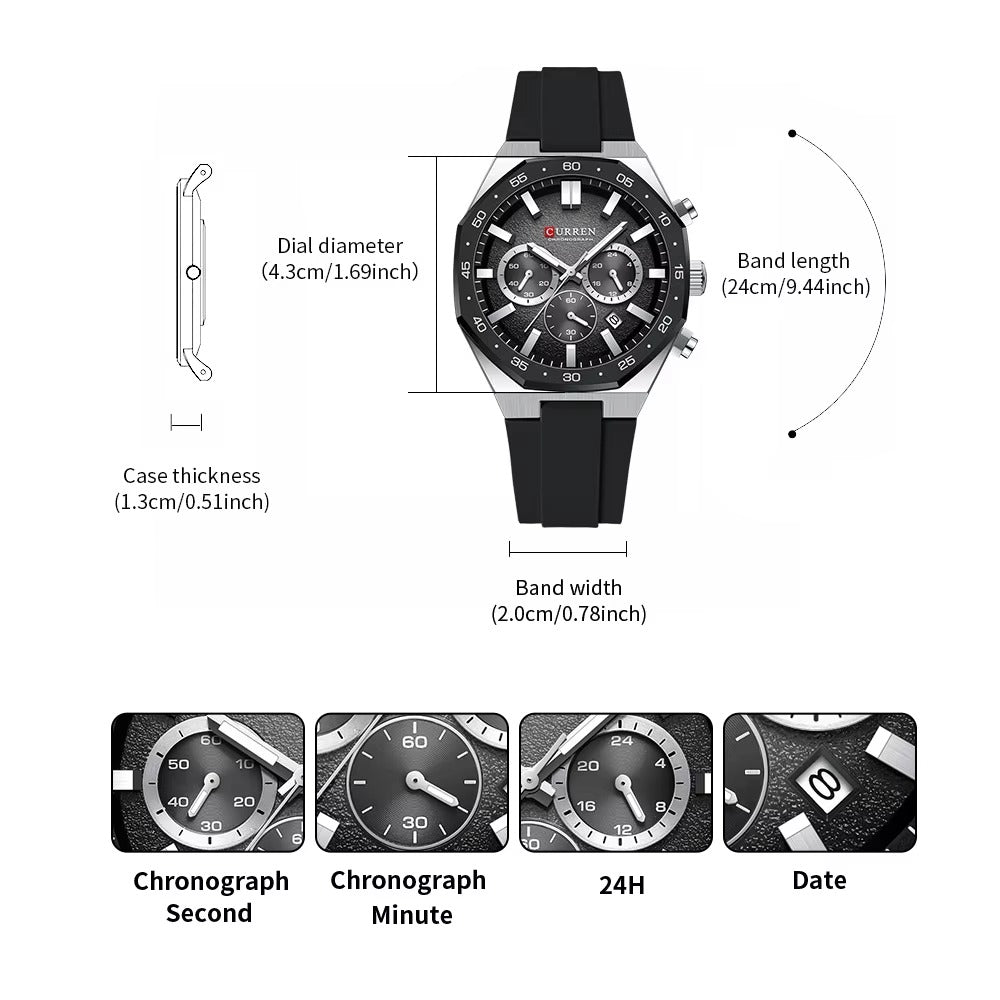 Zeitlose Silikonband Armbanduhr "Quarzo belle chiaro no.5223“ - PITANI