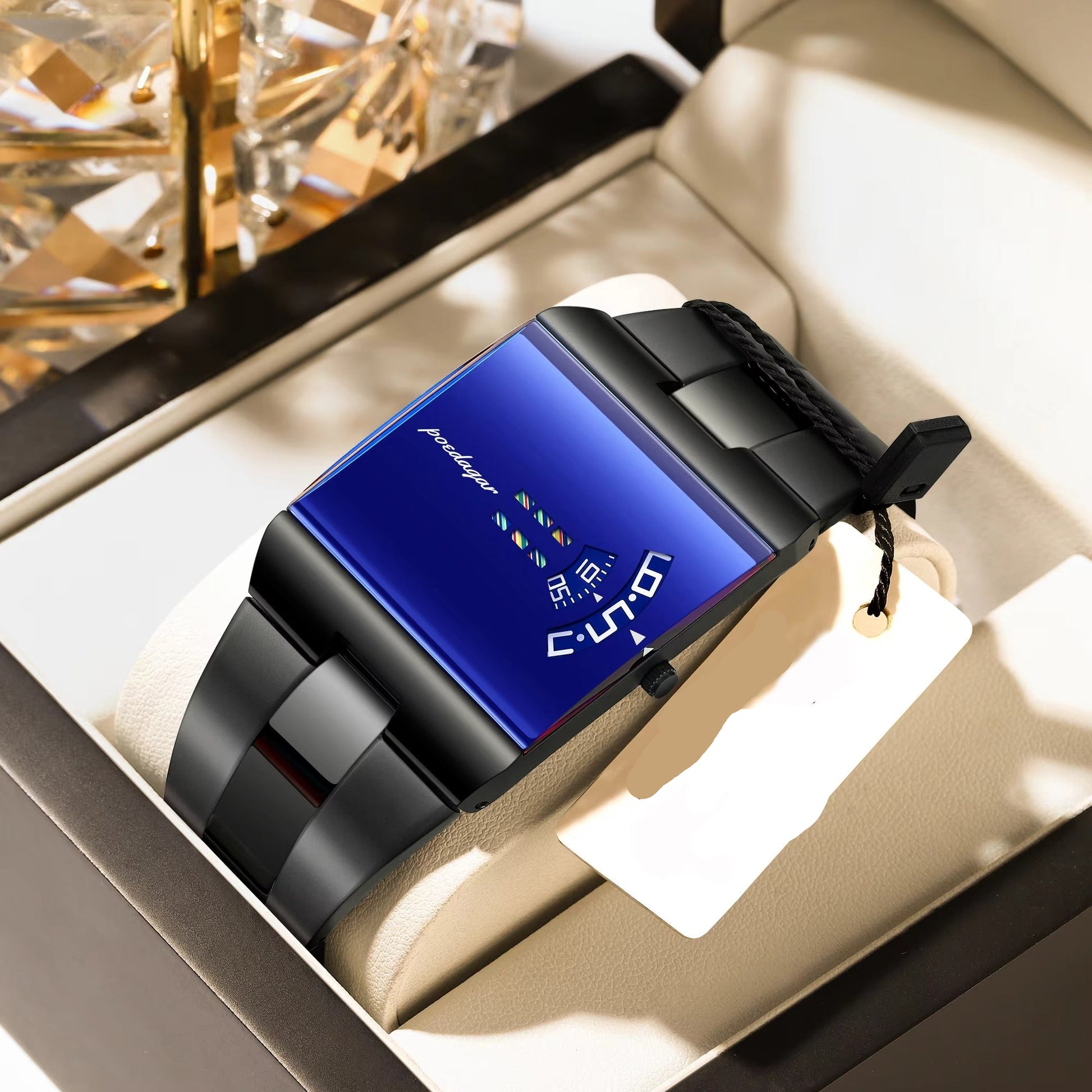 Rechteckig außergewöhnliche Edelstahl Armbanduhr "Parte superiore rettangolare no.5285“ - PITANI
