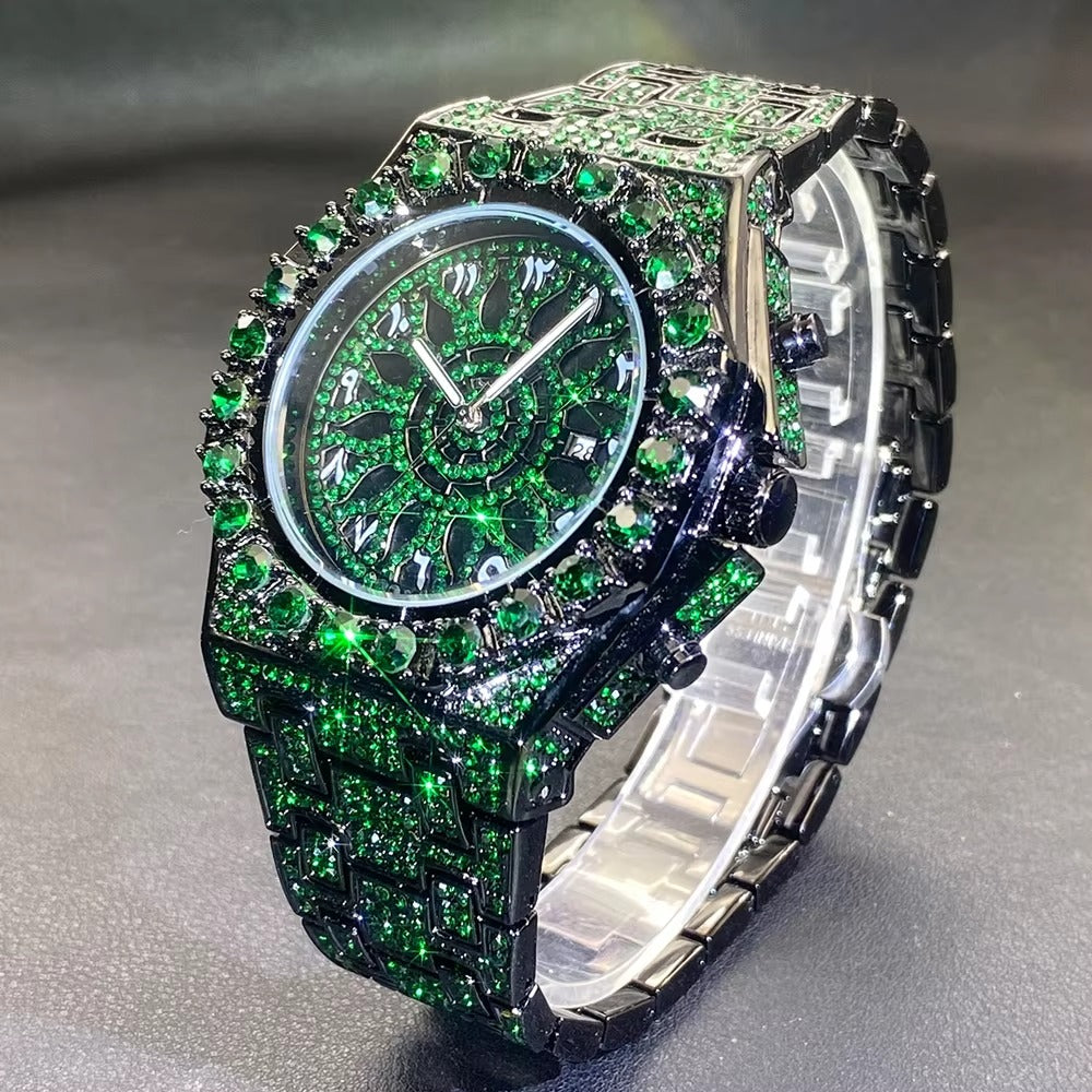 Edelstahl Glitzer Armbanduhr mit Arabischen Zahlen "Diamanti Moda no.5256“ - PITANI