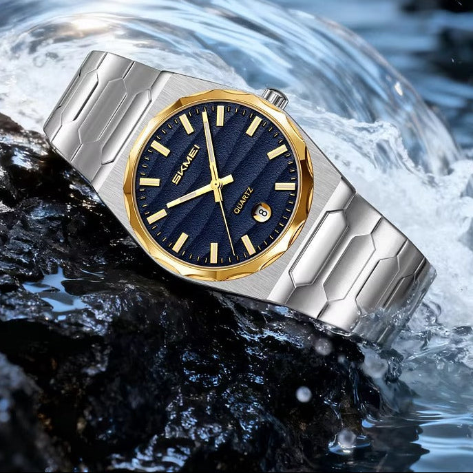 Edelstahl Armbanduhr mit seltener Lünette "Calendario al quarzo no.5258“ - PITANI