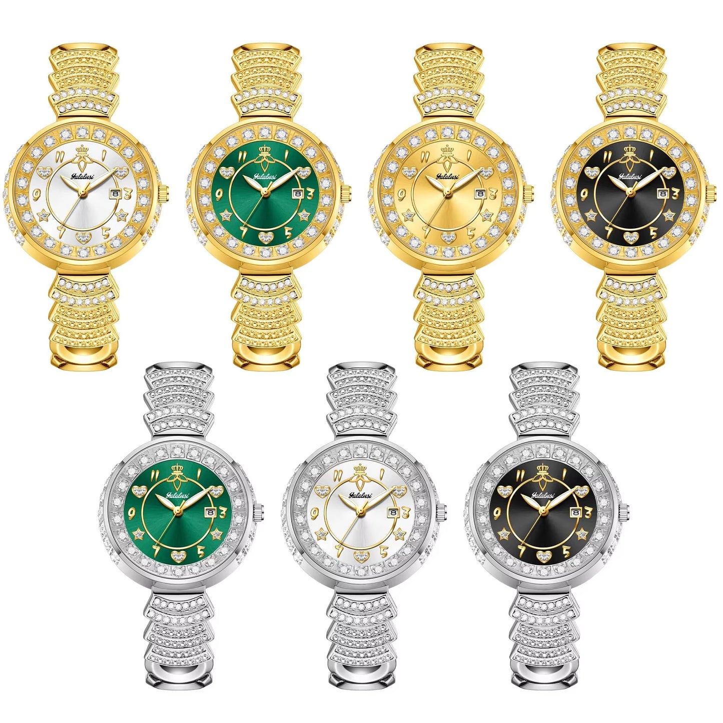 Funkelnde Edelstahl Glitzer Armbanduhr "Panno lucidante no.3206" - PITANI