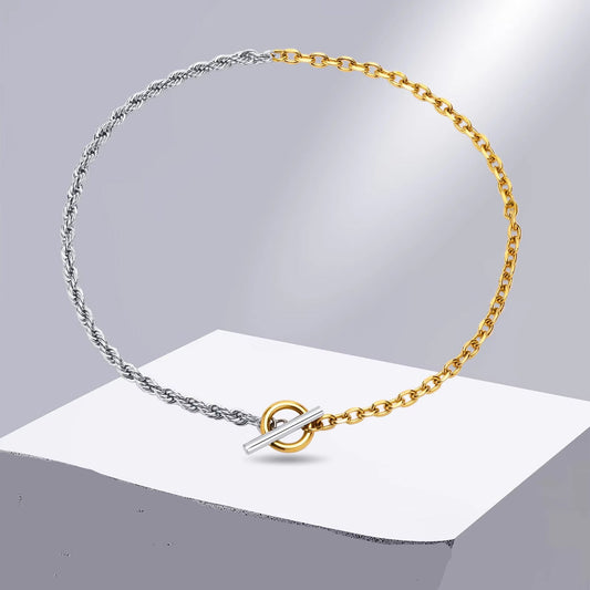 Doppelfarbige Edelstahl Halskette "Collane a catena per donna no.4201" - PITANI