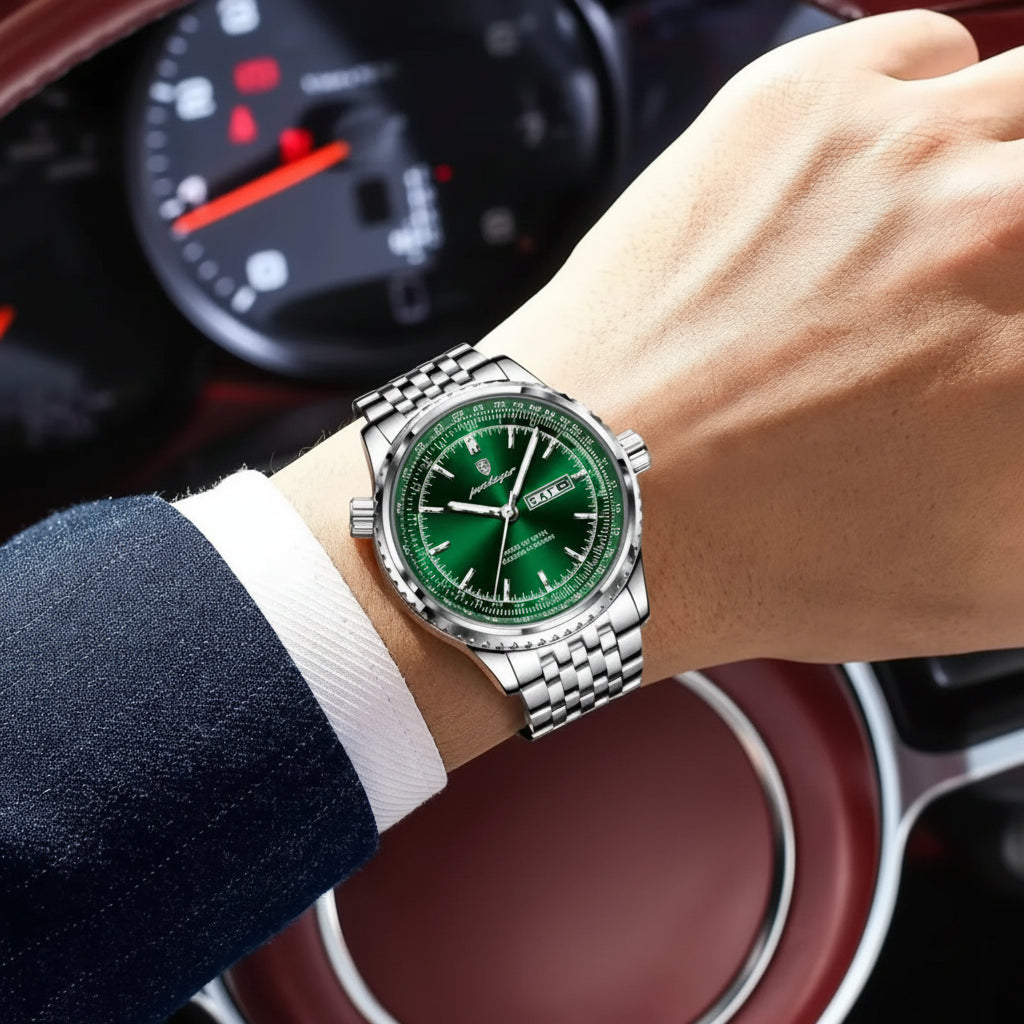 Runde Edelstahl Armbanduhr "Lusso militare no.5272“ - PITANI