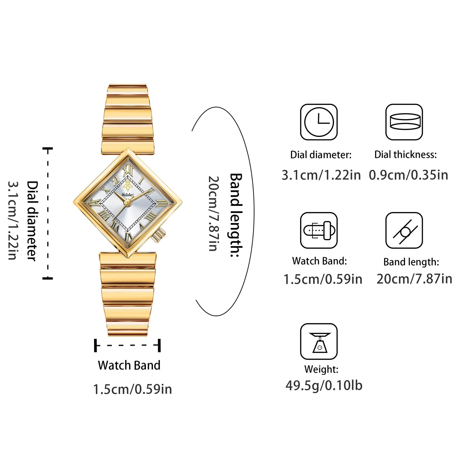 Viereckige elegante Edelstahl Armbanduhr "Resistente ai graffi no.3212" - PITANI