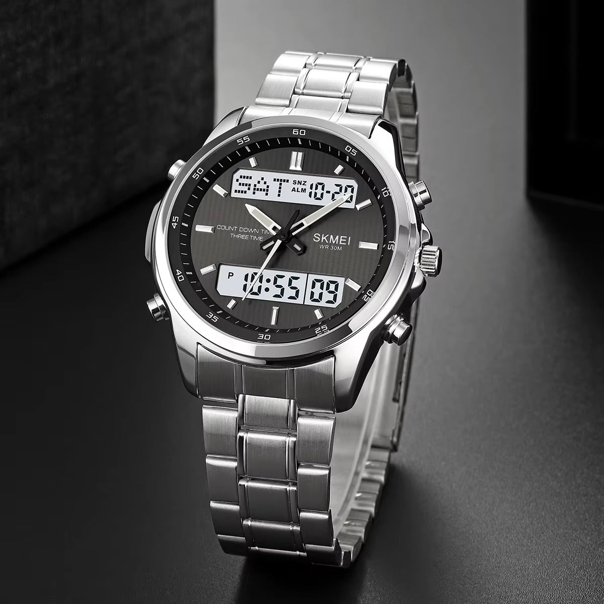 Modische digitale Edelstahl Armbanduhr "Display retroilluminato no.5257“ - PITANI