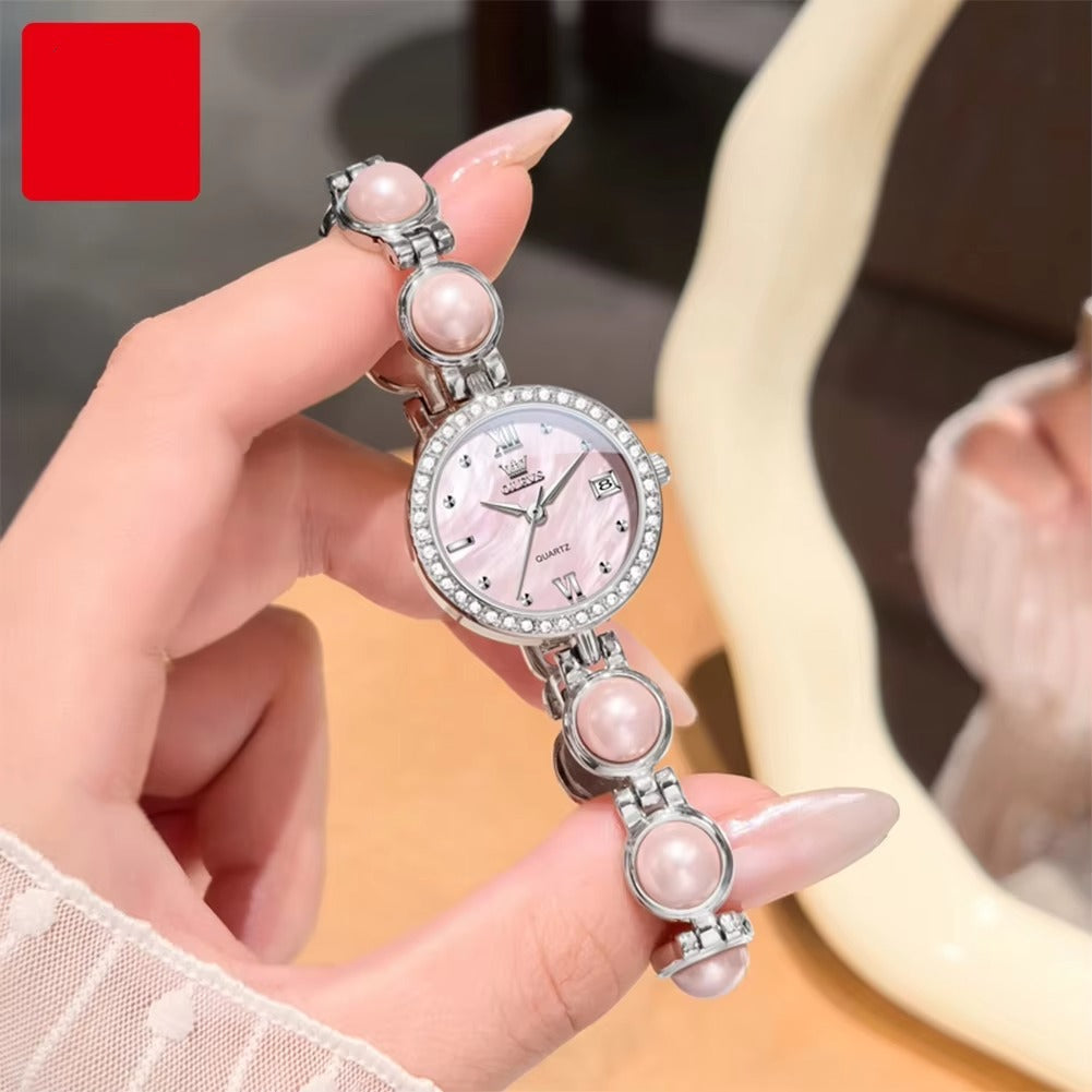 Perlen Glitzer Edelstahl Armbanduhr "Nuova Perla belle no.3220" - PITANI