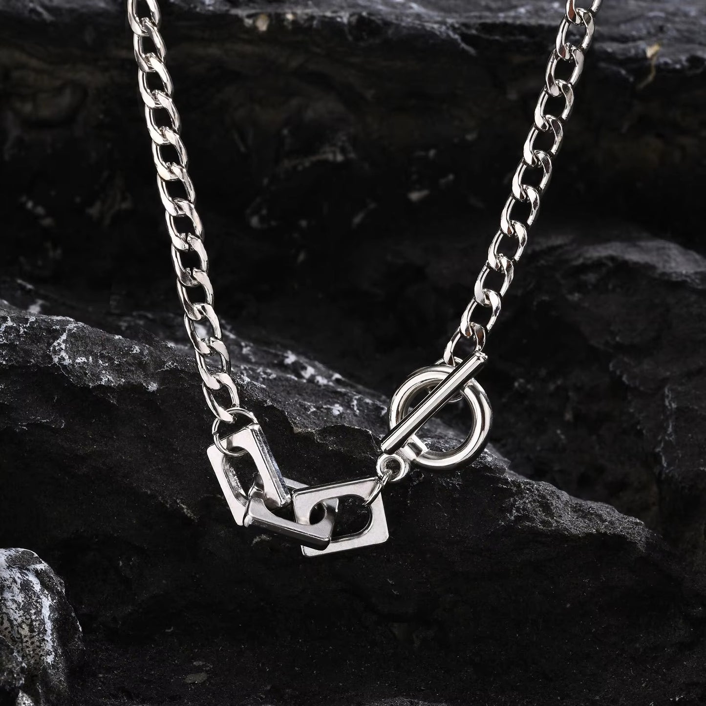 Edelstahl Halskette "Quadrato in acciaio inossidabile audace no.4250" - PITANI