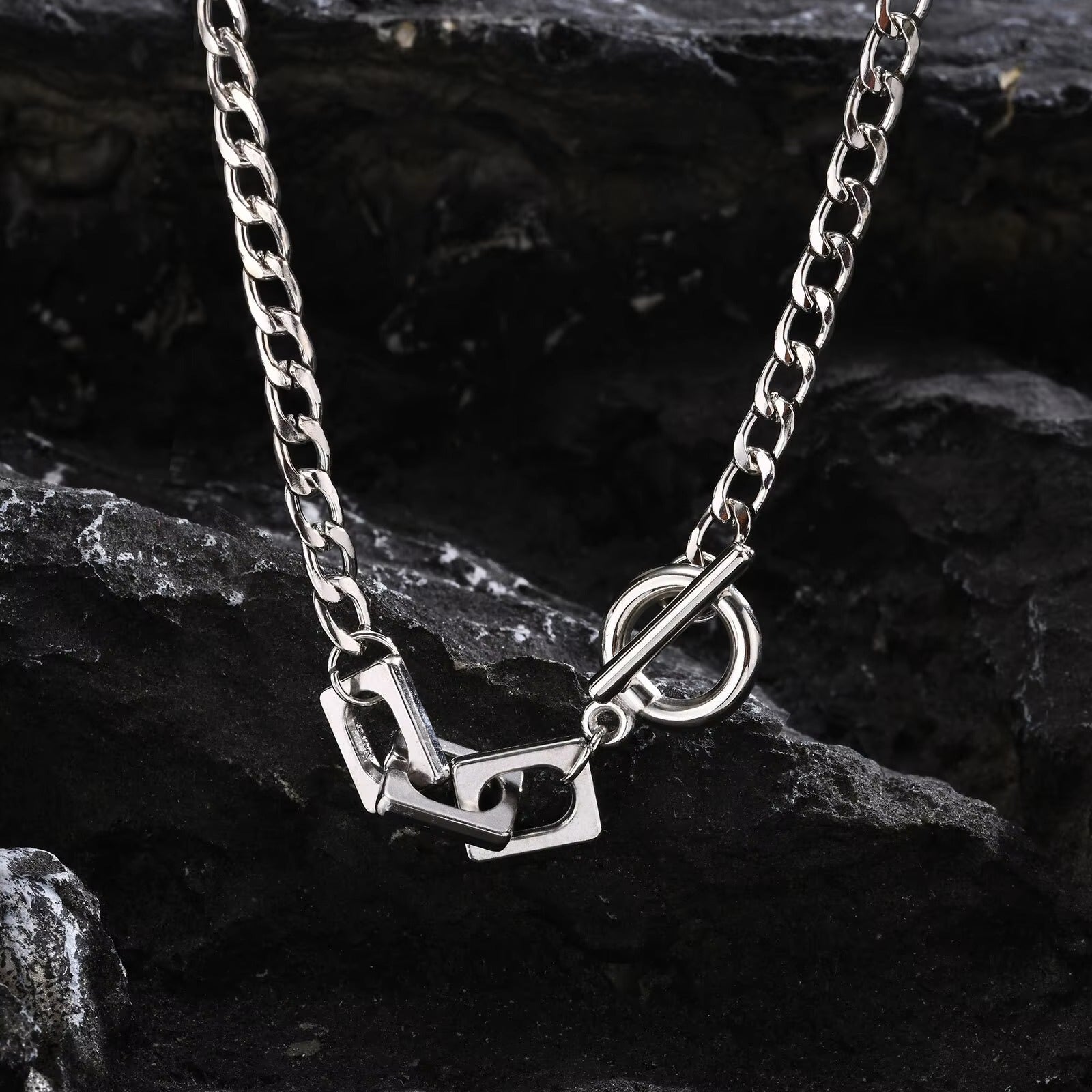 Edelstahl Halskette "Quadrato in acciaio inossidabile audace no.4250" - PITANI