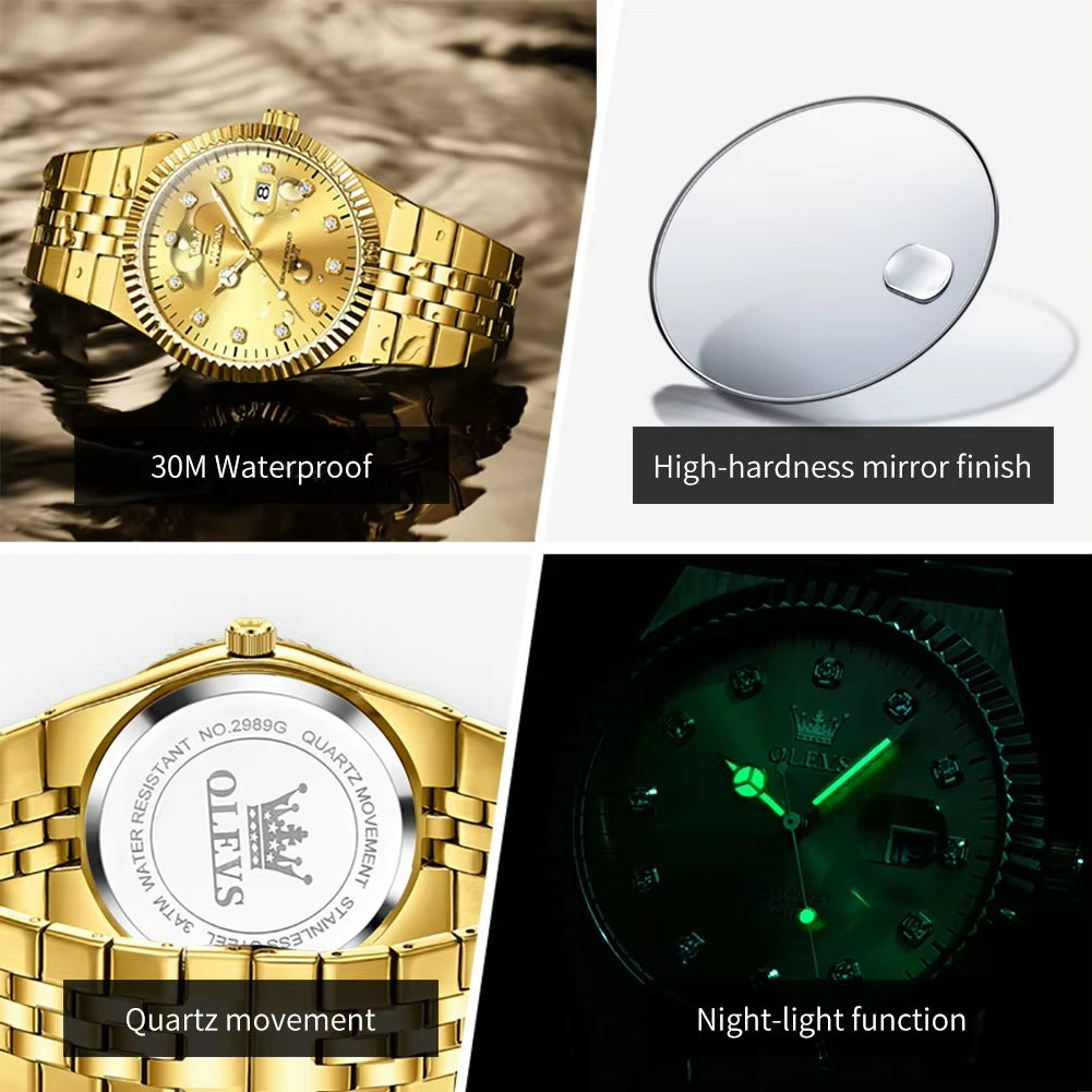 Edelstahl Armbanduhr mit Diamantenoptik im Zifferblatt "Quadrante di diamanti no.5244“ - PITANI