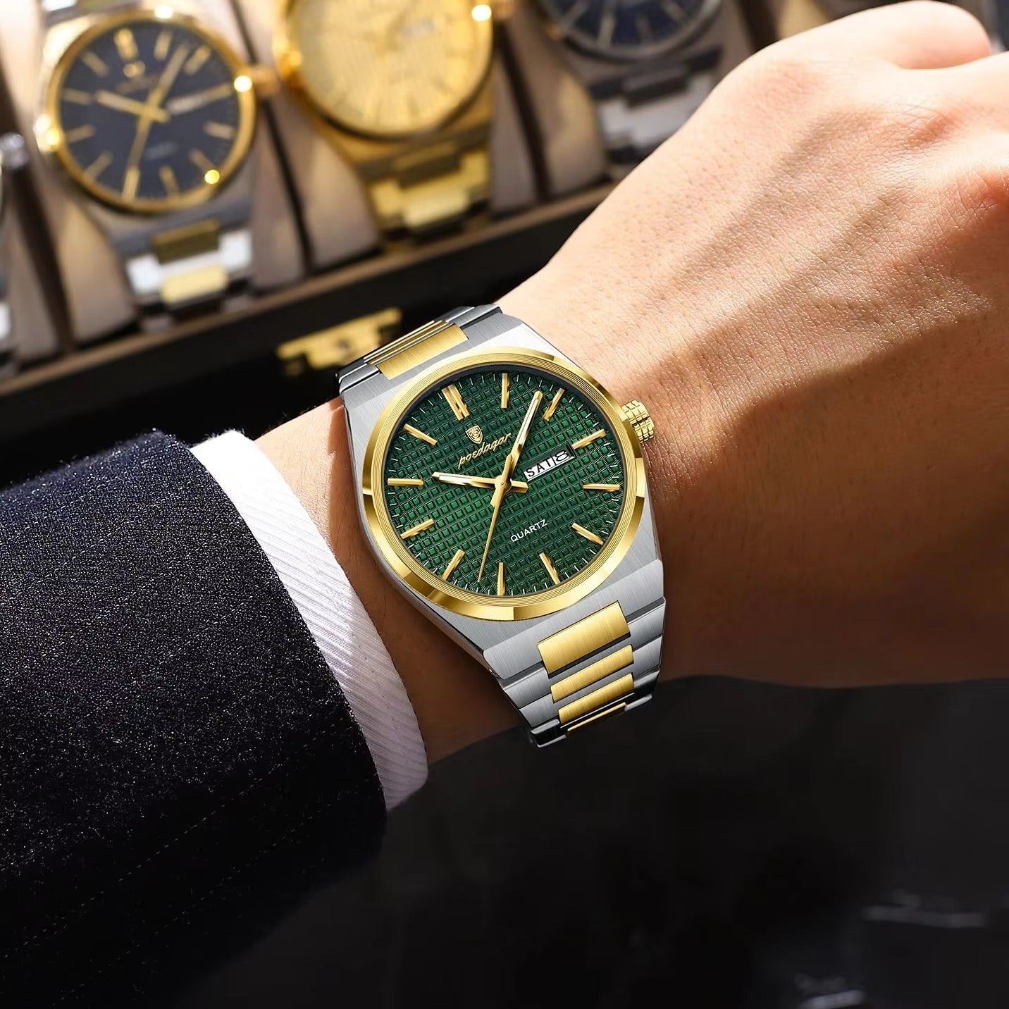 Edelstahl Armbanduhr "Guarda Data Settimana no.4161" - PITANI