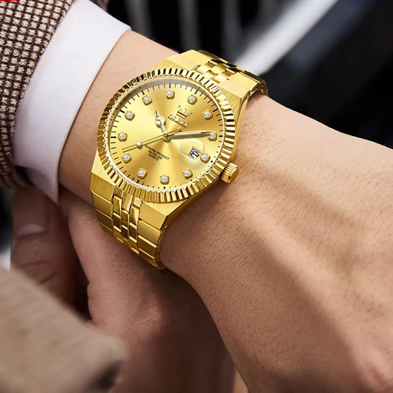 Edelstahl Armbanduhr mit Diamantenoptik im Zifferblatt "Quadrante di diamanti no.5244“ - PITANI