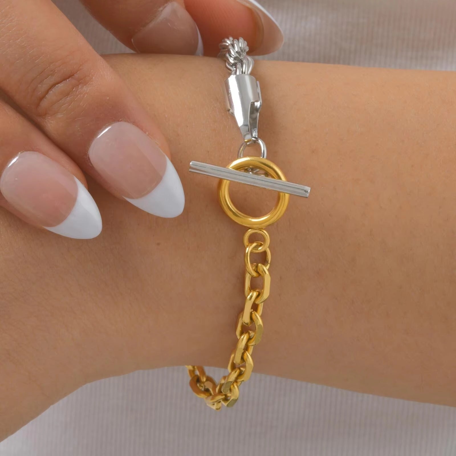 Doppelfarbiges minimalistisches Edelstahl Armband "Design Minimalista no.5334" - PITANI