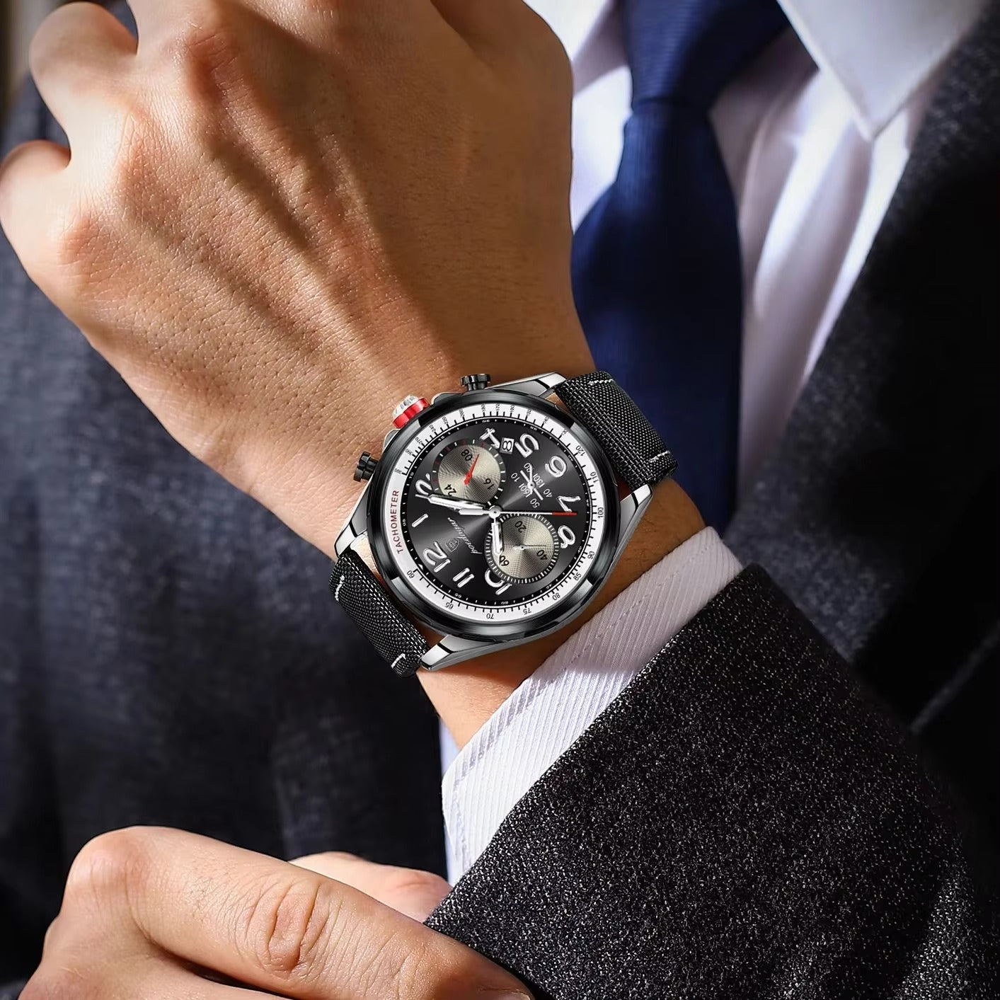 Edelstahl Armbanduhr "Pelle di nylon luminosa no.4145" - PITANI