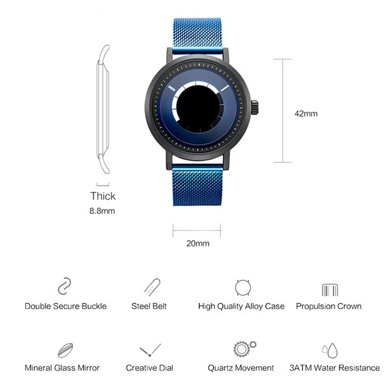 Außergewöhnliche Mesh Armbanduhr im futuristischem Design "Design futuristico no.5183" - PITANI