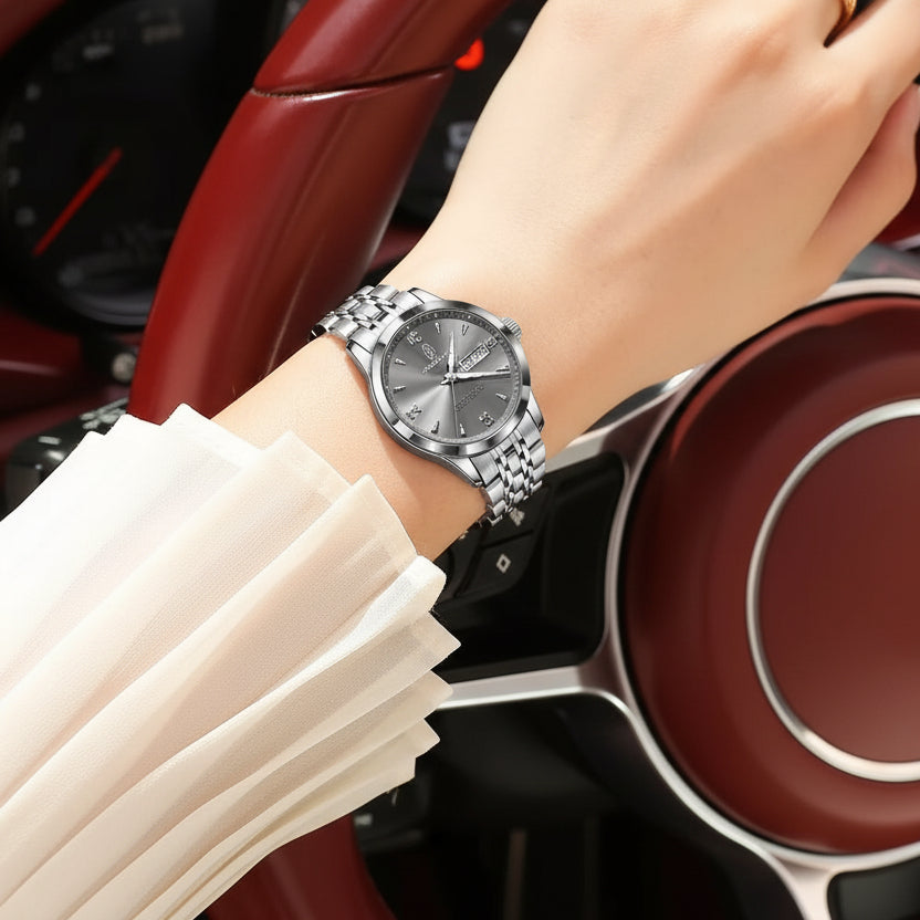Elegante Edelstahl Armbanduhr "Visualizzazione di data e giorno no.3263“ - PITANI