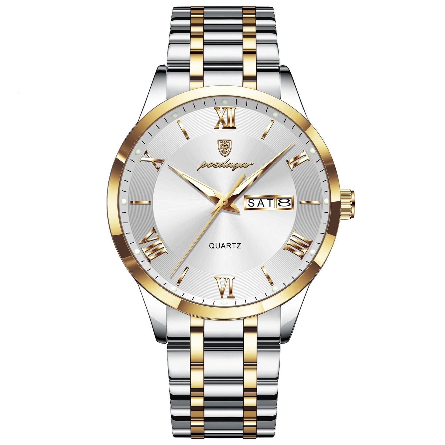 Elegante Edelstahl Armbanduhr mit römischen Zahlen "Impermeabile e luminoso no.5278“ - PITANI