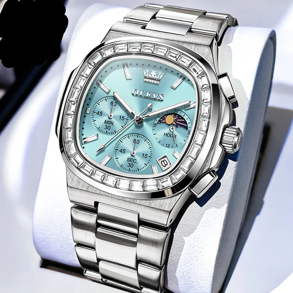 Herren Quarzarmbanduhr Quadratisch – Multifunktionale Edelstahl Armbanduhr – no. 5389 - PITANI