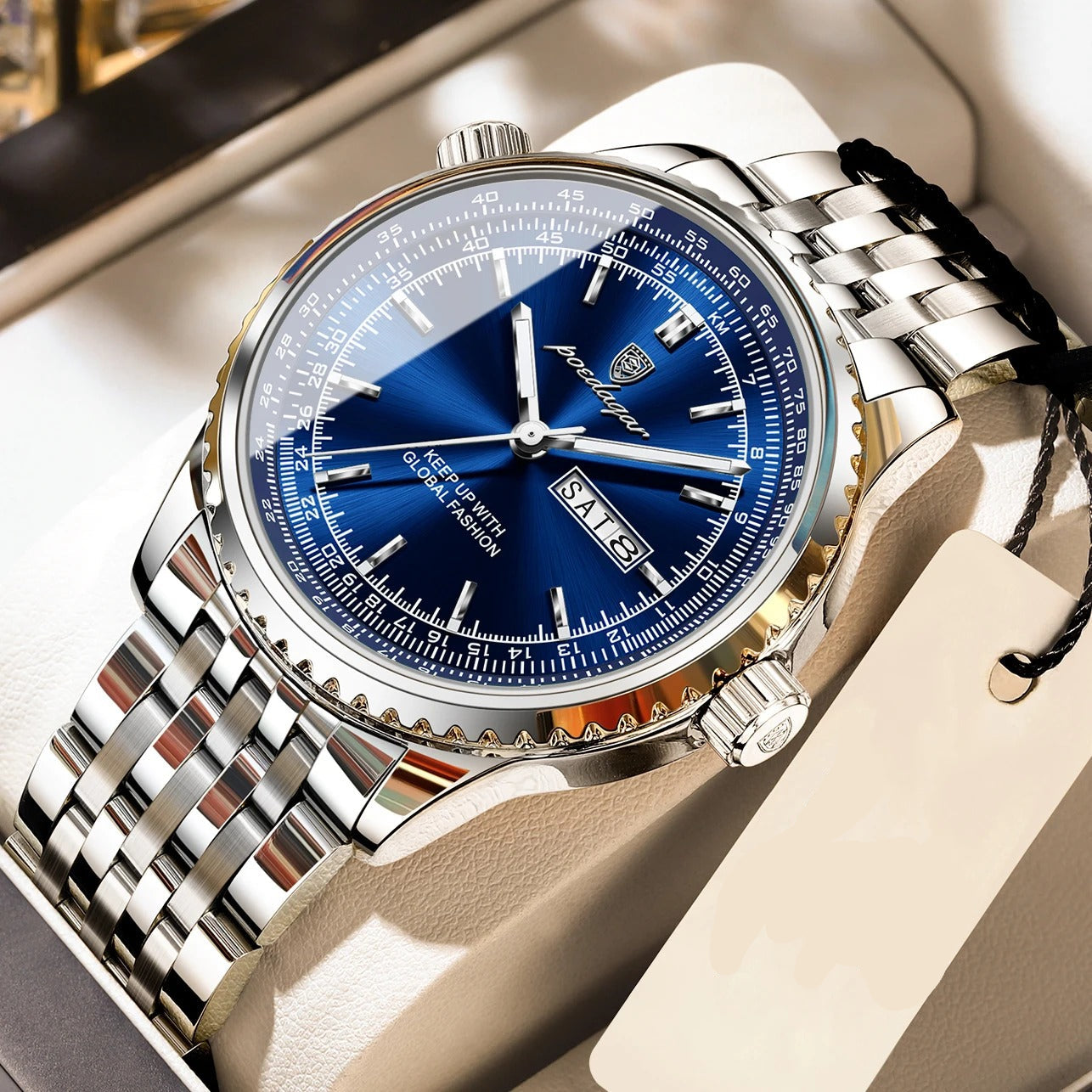 Runde Edelstahl Armbanduhr "Lusso militare no.5272“ - PITANI