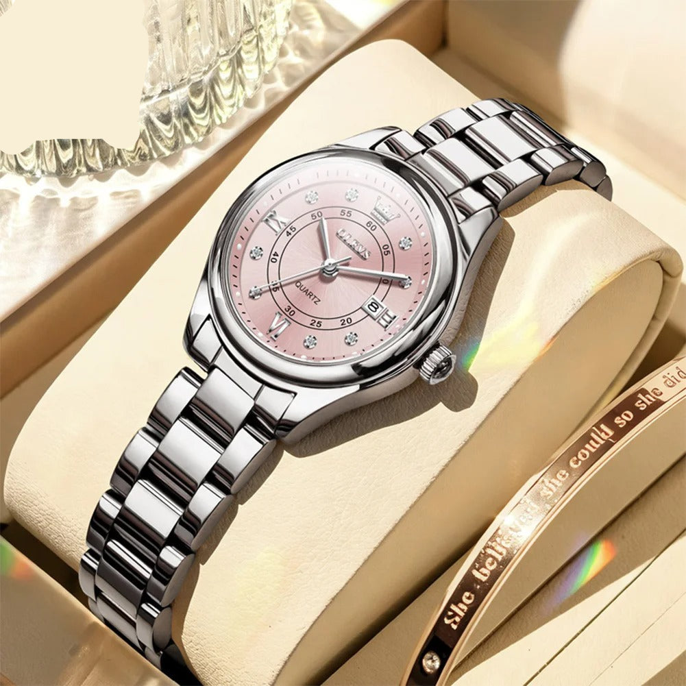 Elegante Damen Quarzarmbanduhr mit Datum & Kalender – Wasserdichte Schmuckuhr Armbanduhr no.3280 - PITANI