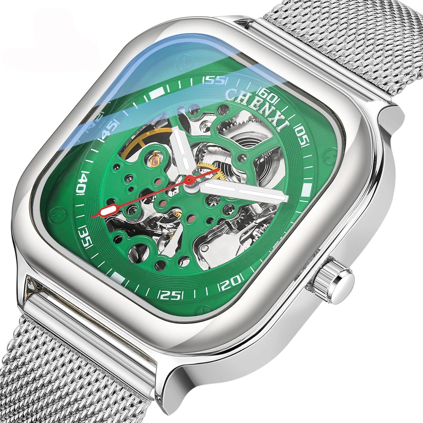 Quadratische Mesh Automatik Armbanduhr "Quadrante quadrato no.5283“ - PITANI