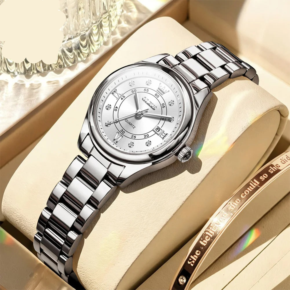 Elegante Damen Quarzarmbanduhr mit Datum & Kalender – Wasserdichte Schmuckuhr Armbanduhr no.3280 - PITANI